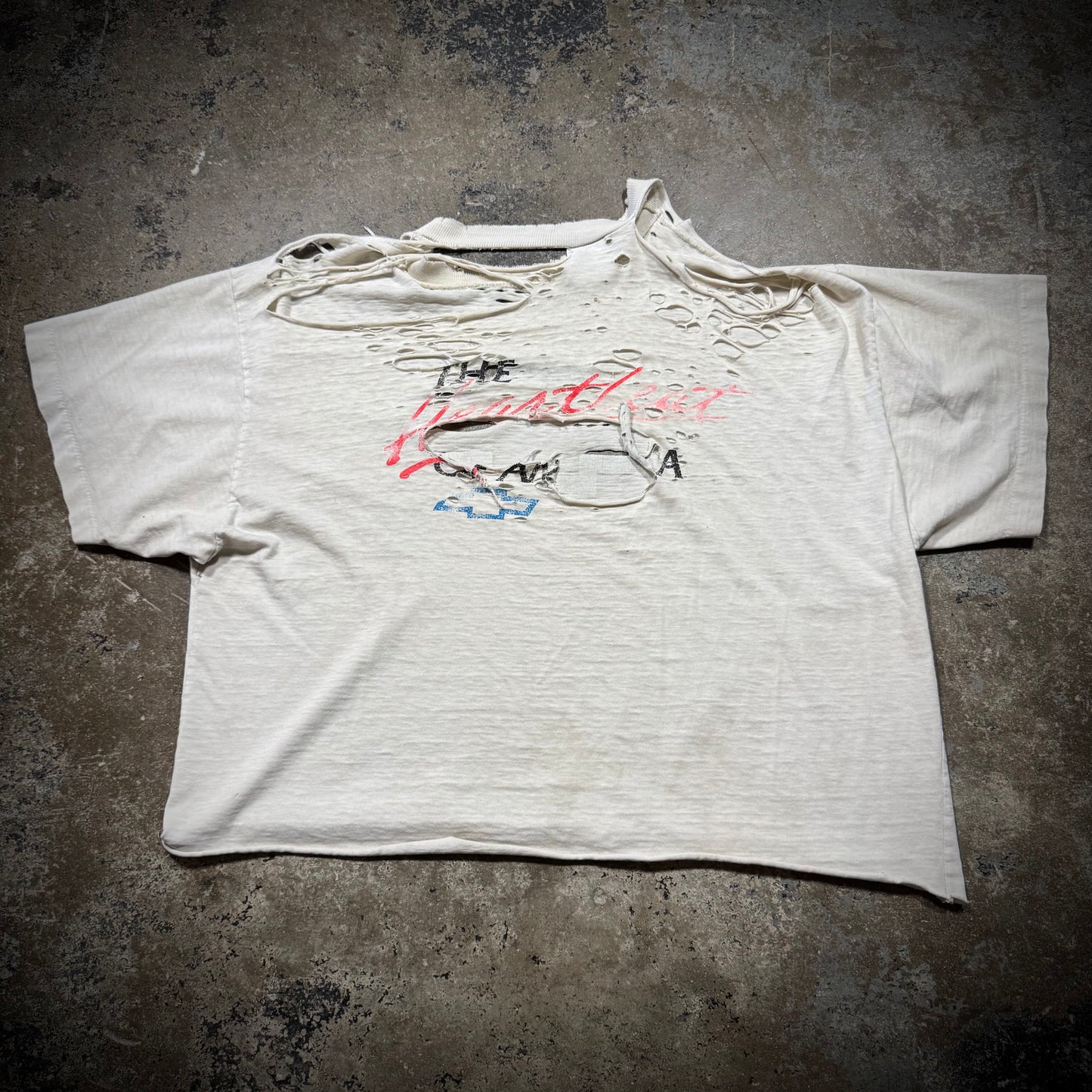 Vintage Chevy Logo Cropped Thrashed T-Shirt