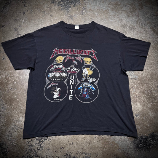 Vintage 80s Metallica Metallikatz Paper Thin Band Tee