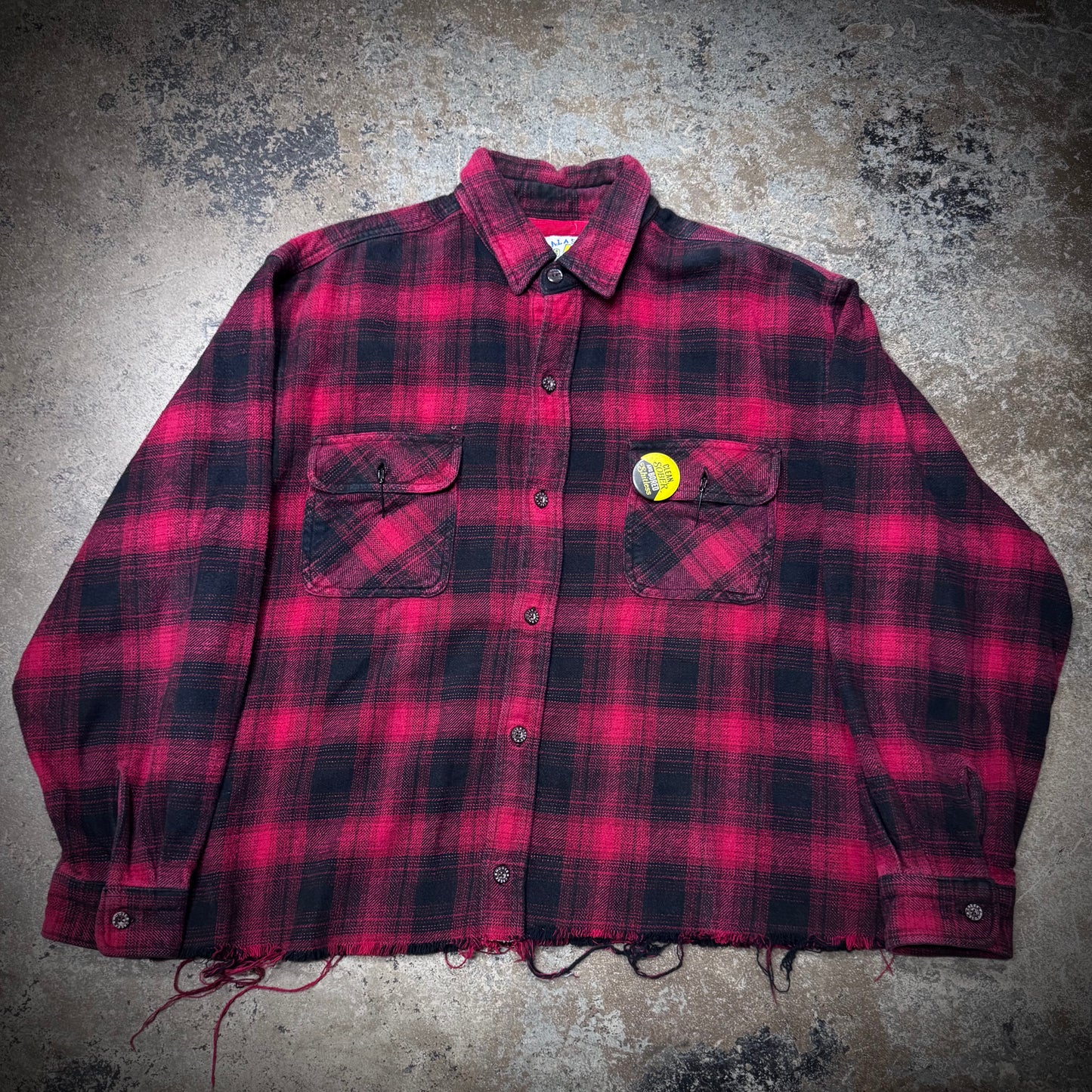 Vintage 90s Safety Pin Pocket Plaid Flannel