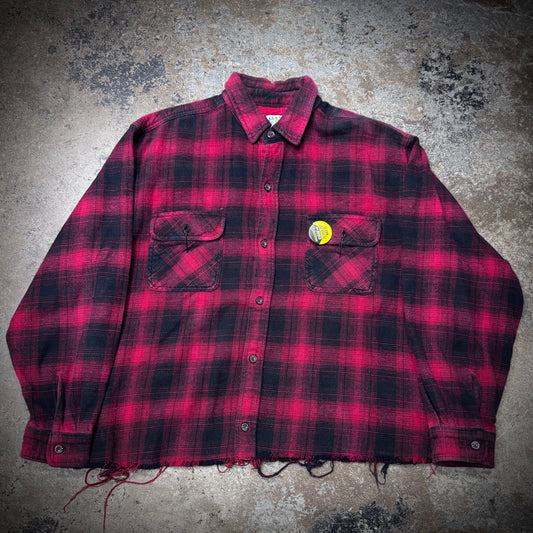 Vintage 90s Safety Pin Pocket Plaid Flannel
