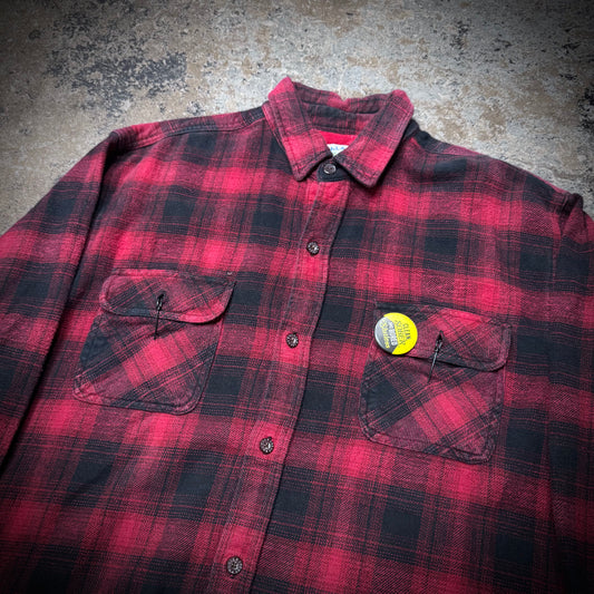 Vintage 90s Safety Pin Pocket Plaid Flannel