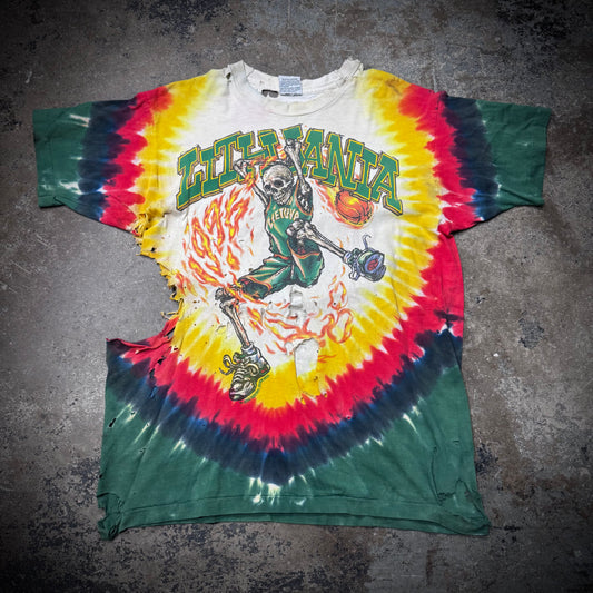 Vintage 90s Thrashed Grateful Dead Lithuania Tie Dye Tee