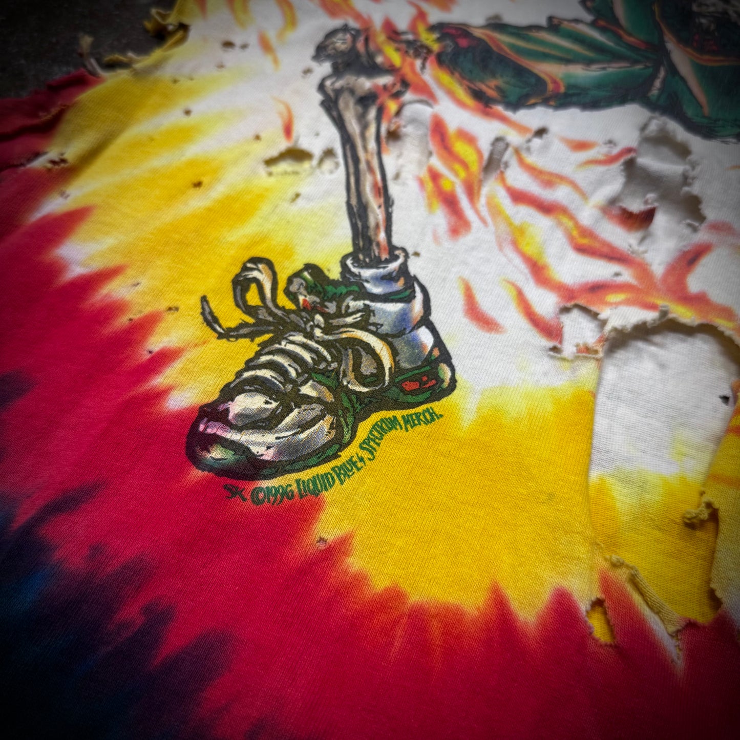 Vintage 90s Thrashed Grateful Dead Lithuania Tie Dye Tee