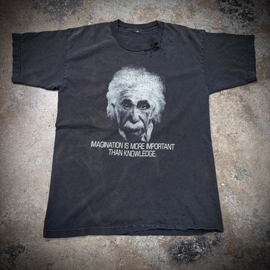 Vintage 90s Albert Einstein Distressed Imagination T-Shirt