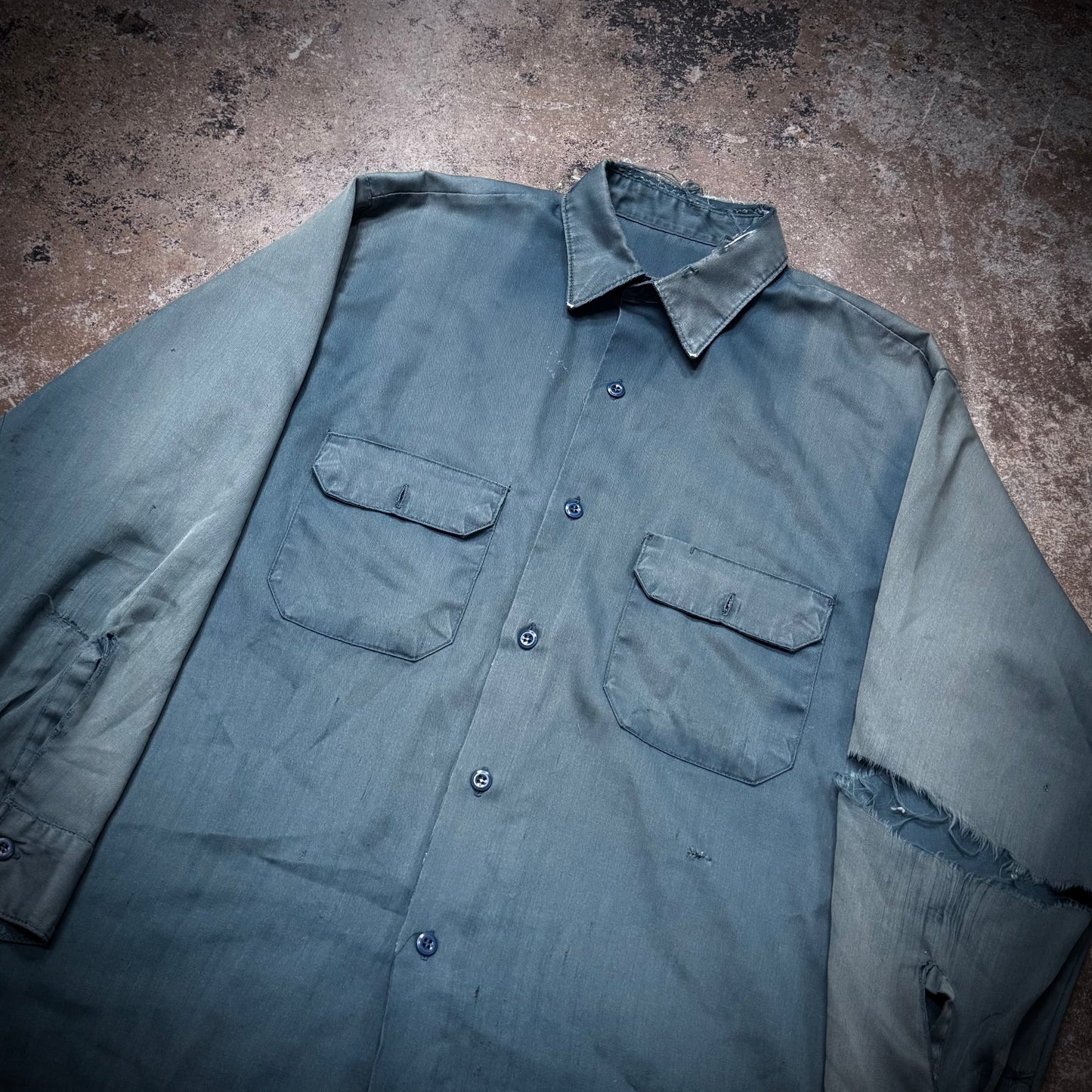 Vintage 60s Thrashed Pistachio L/S Work Shirt