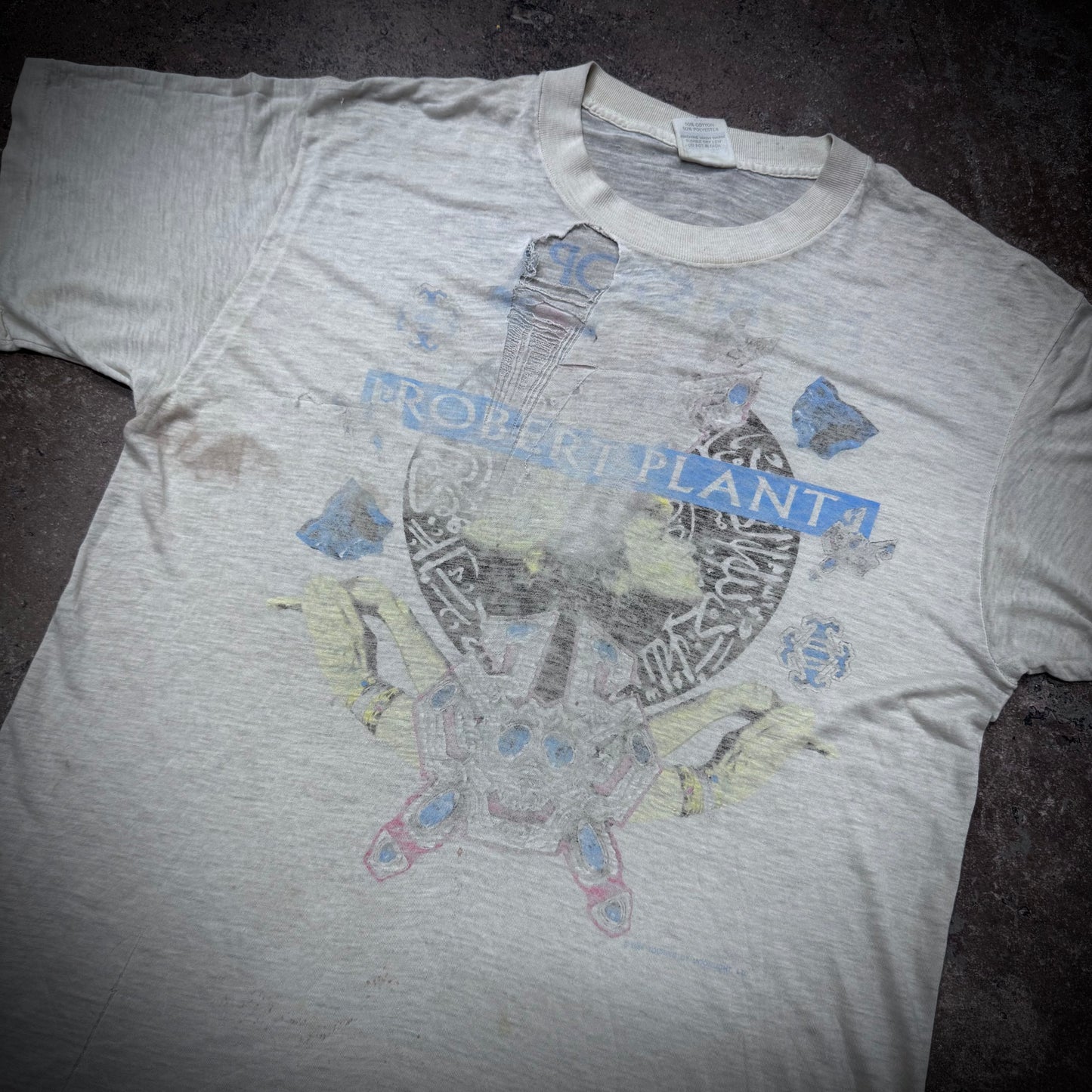 Vintage Faded 80s Robert Plant Tour Paper Thin Band Tee