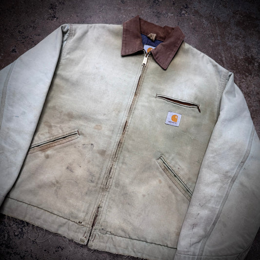 Vintage 90s Pistachio Carhartt Detroit J97 Distressed Jacket