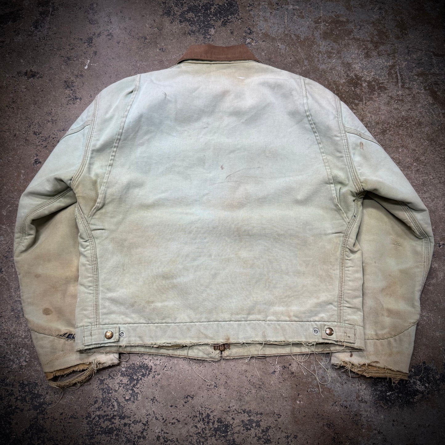 Vintage 90s Pistachio Carhartt Detroit J97 Distressed Jacket