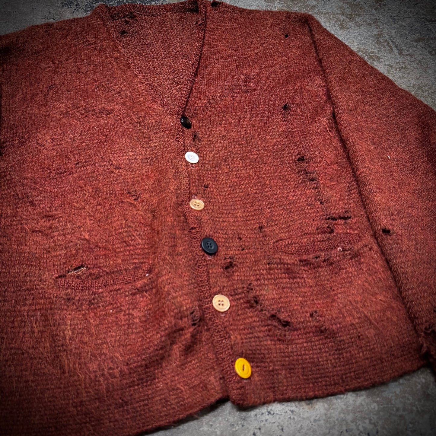 Vintage 50s Mismatched Button Mohair Cardigan