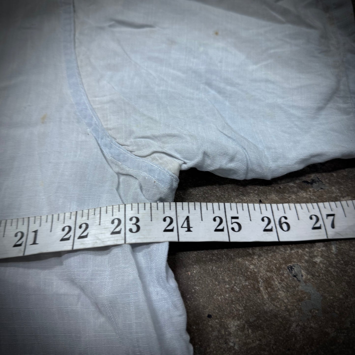 Vintage 50s Thrashed & Repaired Chambray Button Up Work Shirt