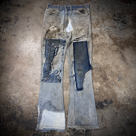 Vintage 1970s Levis Type III Jacket Double Knee Flare Jeans